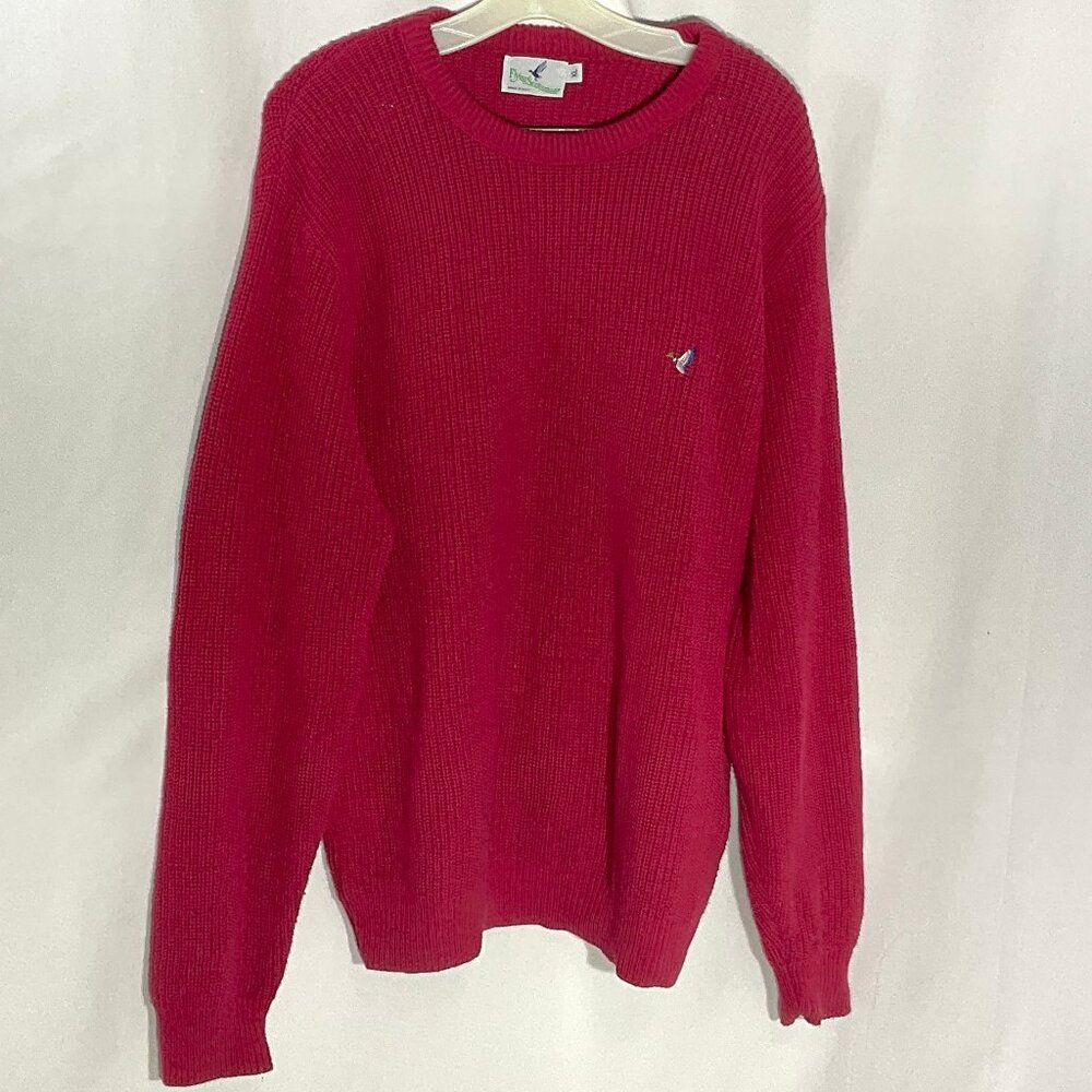 Vintage Flying Scotsman Mens XL Sweater Made in the USA 100% Cotton Red